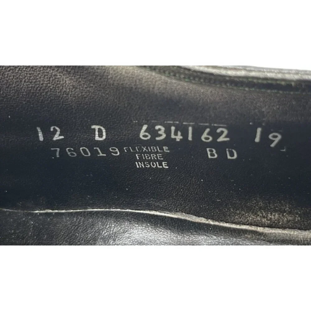 Vintage Florsheim Imperial Size 12D Black Leather Cordovan Wingtip Oxfords 76019